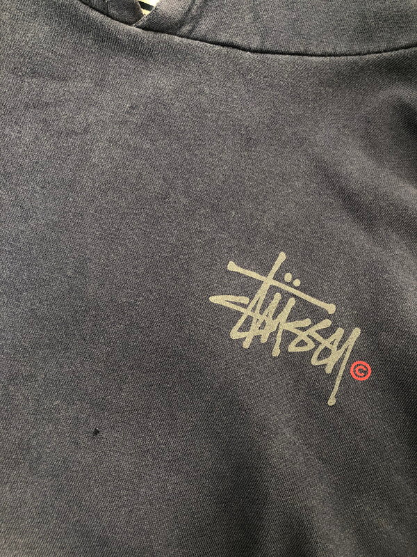 【現状渡し品】【メンズ】 OLD STUSSY オールド ステューシー 00's LOGO HOODIE USA製 銀タグ 2000年代 ロゴ フーディー パーカー トップス 142-260909-rt-07-tagh サイズ：M カラー：ネイビー 万代Net店