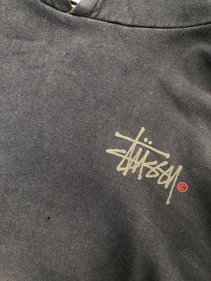 【現状渡し品】【メンズ】 OLD STUSSY オールド ステューシー 00's LOGO HOODIE USA製 銀タグ 2000年代 ロゴ フーディー パーカー トップス 142-260909-rt-07-tagh サイズ：M カラー：ネイビー 万代Net店