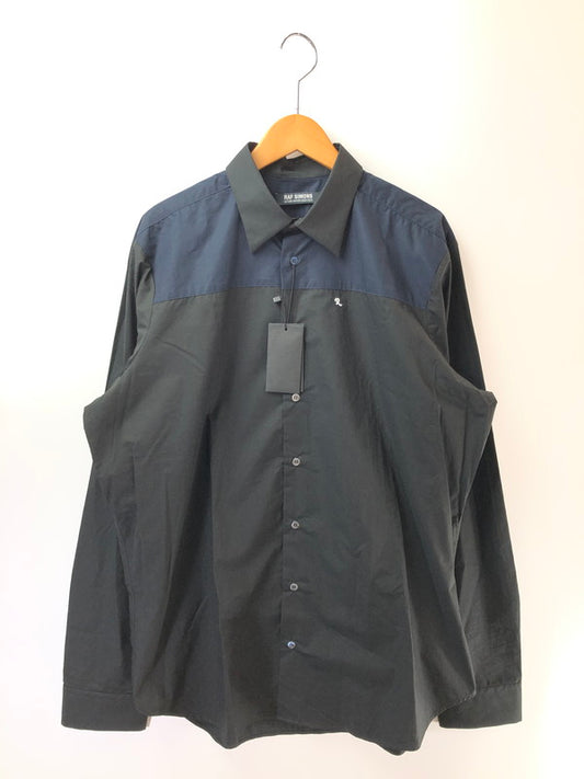 【中古品】【メンズ】 RAF SIMONS ラフシモンズ 2022-2023AW BICOLOR AMERICANO SHIRT PRINT BLACK NAVY 7842220506 ロングスリーブ シャツ 長袖シャツ 141-260909-rt-04-tagh サイズ：M カラー：ブラック/ネイビー 万代Net店