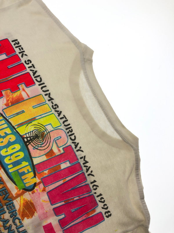 【現状渡し品】【メンズ】 USED 90'S THE HFSTIVAL PRINT S/S TEE 90年代 プリント Tシャツ 半袖Tシャツ 146-260909-na-05-tagh サイズ：サイズ不明 下記参照 カラー：ホワイト 万代Net店