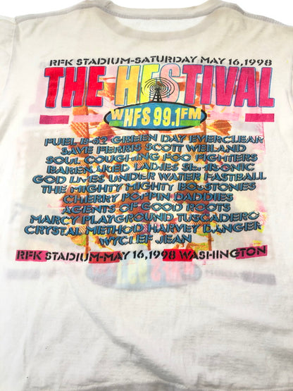 【現状渡し品】【メンズ】 USED 90'S THE HFSTIVAL PRINT S/S TEE 90年代 プリント Tシャツ 半袖Tシャツ 146-260909-na-05-tagh サイズ：サイズ不明 下記参照 カラー：ホワイト 万代Net店