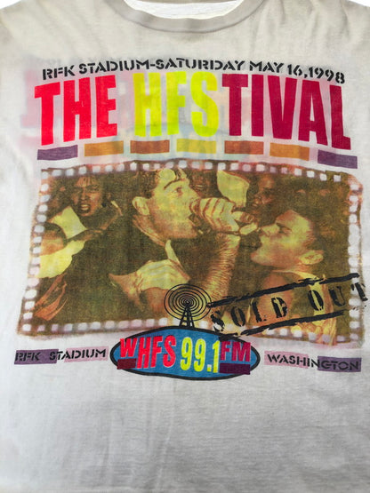 【現状渡し品】【メンズ】 USED 90'S THE HFSTIVAL PRINT S/S TEE 90年代 プリント Tシャツ 半袖Tシャツ 146-260909-na-05-tagh サイズ：サイズ不明 下記参照 カラー：ホワイト 万代Net店