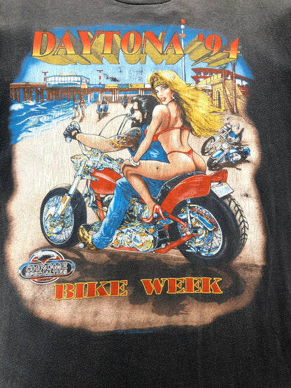 【現状渡し品】【メンズ】 TRINITY PRODUCTS トリニティ プロダクツ 90'S BIKE WEEK PRINT S/S TEE 90年代 バイクウィーク プリント Tシャツ 半袖Tシャツ 146-260909-na-06-tagh サイズ：L カラー：ブラック 万代Net店