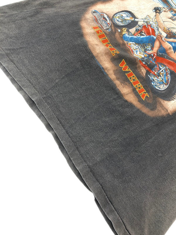 【現状渡し品】【メンズ】 TRINITY PRODUCTS トリニティ プロダクツ 90'S BIKE WEEK PRINT S/S TEE 90年代 バイクウィーク プリント Tシャツ 半袖Tシャツ 146-260909-na-06-tagh サイズ：L カラー：ブラック 万代Net店