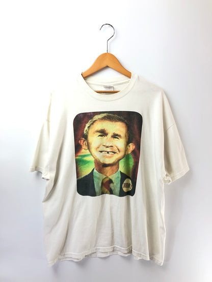 【現状渡し品】【メンズ】 HANES ヘインズ 00'S MAD MAGAZINE GEORGE BUSH PARODY TEE 00年代 ジョージ ブッシュ パロディ Tシャツ 半袖Tシャツ 146-260909-na-02-tagh サイズ：XL カラー：ホワイト 万代Net店