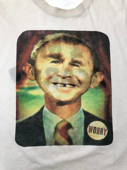 【現状渡し品】【メンズ】 HANES ヘインズ 00'S MAD MAGAZINE GEORGE BUSH PARODY TEE 00年代 ジョージ ブッシュ パロディ Tシャツ 半袖Tシャツ 146-260909-na-02-tagh サイズ：XL カラー：ホワイト 万代Net店