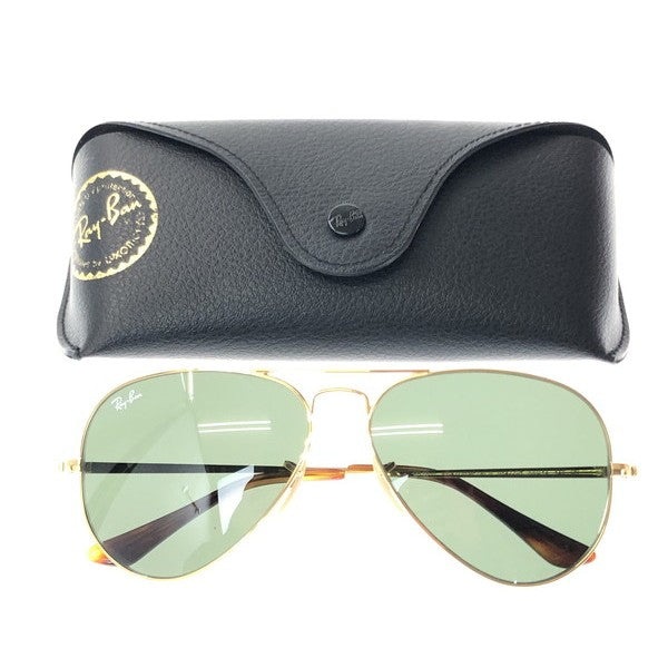 【中古品】【メンズ】 RAY-BAN レイバン AVIATOR METAL II GOLD GREEN RB3689 アヴィエーター メタル 2 サングラス アイウェア アクセサリー 203-260912-rt-19-tagh サイズ：58ロ14 140 カラー：ゴールド/グリーン 万代Net店