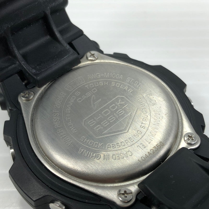 【中古品】【メンズ】 G-SHOCK ジーショック AWG-100 M100 SERIES AWG-M100A-1AJF 電波ソーラー アナデジ 腕時計 196-260912-rt-12-tagh カラー：ブラック 万代Net店