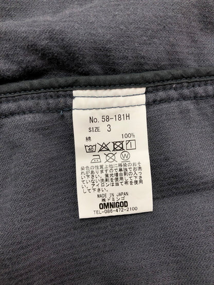 【中古品】【メンズ】 OMNIGOD オムニゴッド 58-181H 9Wコール スタンドカラー レイルウェイ ジャケット アウター 147-260912-na-14-tagh サイズ：3 カラー：グレー系 万代Net店