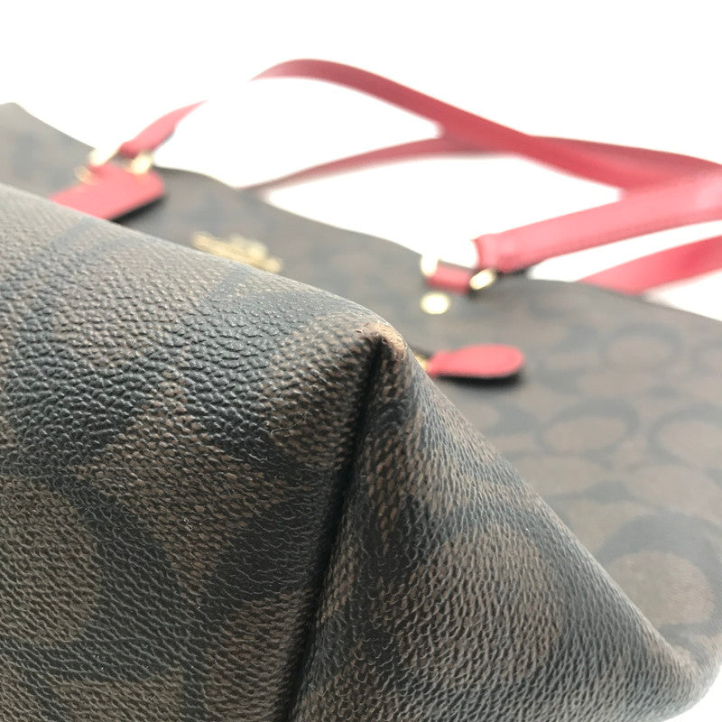 【中古品】【レディース】 COACH コーチ SIGNATURE TOTEBAG 2178-79609 シグネチャー トートバッグ カバン 180-260927-na-09-tagh カラー：ブラウン/レッド 万代Net店