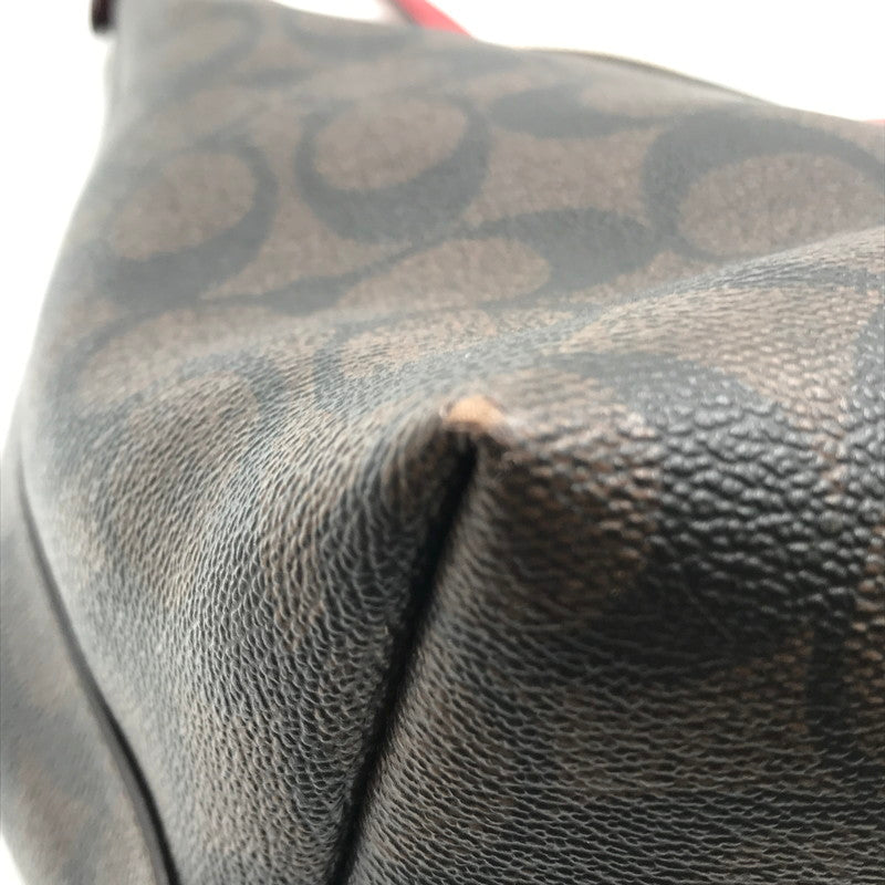 【中古品】【レディース】 COACH コーチ SIGNATURE TOTEBAG 2178-79609 シグネチャー トートバッグ カバン 180-260927-na-09-tagh カラー：ブラウン/レッド 万代Net店