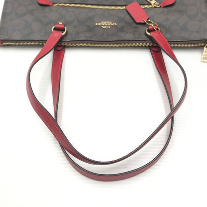 【中古品】【レディース】 COACH コーチ SIGNATURE TOTEBAG 2178-79609 シグネチャー トートバッグ カバン 180-260927-na-09-tagh カラー：ブラウン/レッド 万代Net店