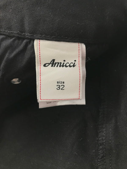 【中古品】【メンズ】 AMICCI アミッチ GERAGIO BLACK DENIM JEAN ジェラージオ ブラック デニム ジーンズ ジーパン ボトムス 153-260918-rt-09-tagh サイズ：32 カラー：ブラック 万代Net店