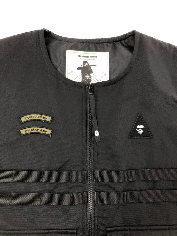 【中古品】【メンズ】 A BATHING APE アベイシングエイプ MILITARY VEST 001GDH301041X ミリタリー ベスト 142-260912-na-30-tagh サイズ：L カラー：ブラック 万代Net店