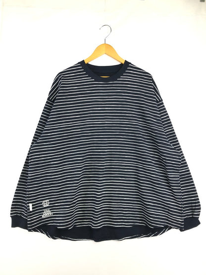 【中古品】【メンズ】 SEE SEE シーシー × YES GOOD MARKET イエスグッドマーケット× S.F.C MARINE STRIPE SUPER BIG LS TEE マリン ストライプ スーパー ビッグ Tシャツ 長袖Tシャツ カットソー 142-260912-na-24-tagh サイズ：L カラー：ネイビー 万代Net店