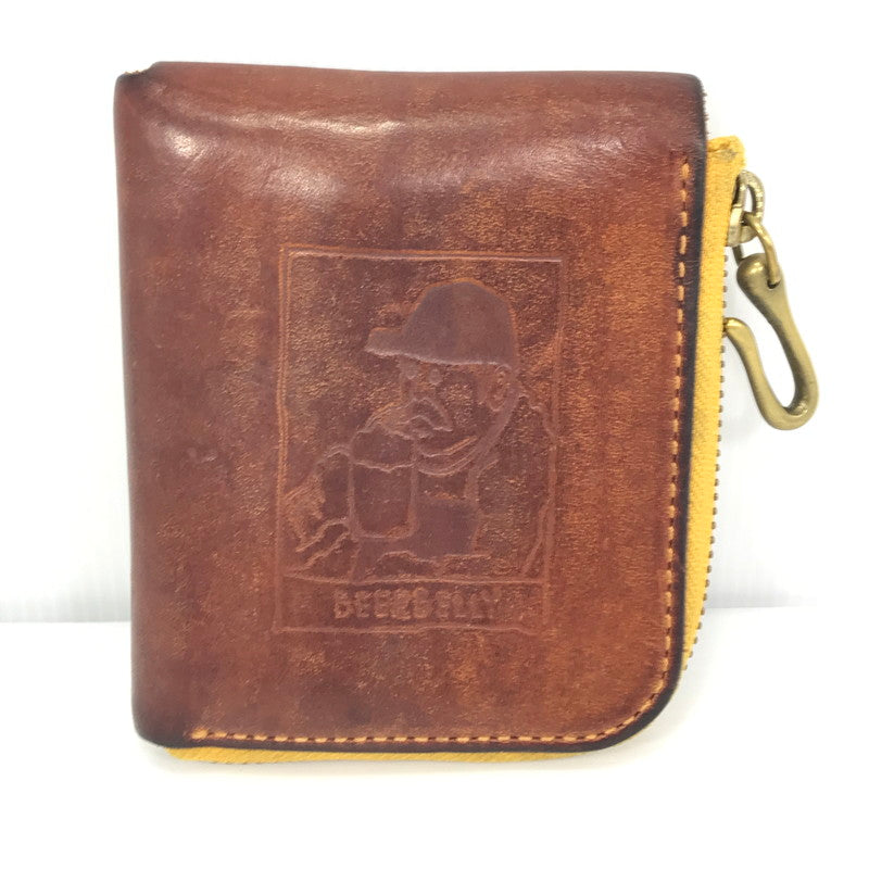 【中古品】【メンズ】 BEERBELLY ビアベリー SMALL ROUND WALLET スモール ラウンド ウォレット 二つ折り財布 200-260915-ki-10-tagh カラー：BROWN 万代Net店