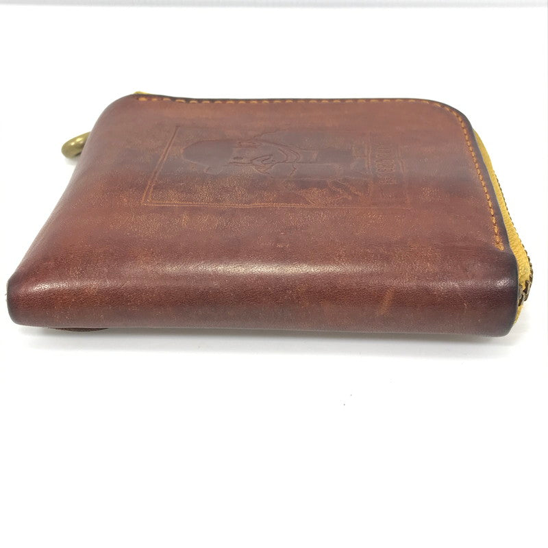 【中古品】【メンズ】 BEERBELLY ビアベリー SMALL ROUND WALLET スモール ラウンド ウォレット 二つ折り財布 200-260915-ki-10-tagh カラー：BROWN 万代Net店