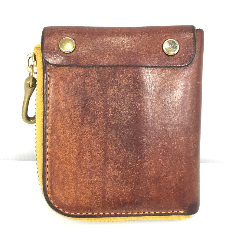 【中古品】【メンズ】 BEERBELLY ビアベリー SMALL ROUND WALLET スモール ラウンド ウォレット 二つ折り財布 200-260915-ki-10-tagh カラー：BROWN 万代Net店