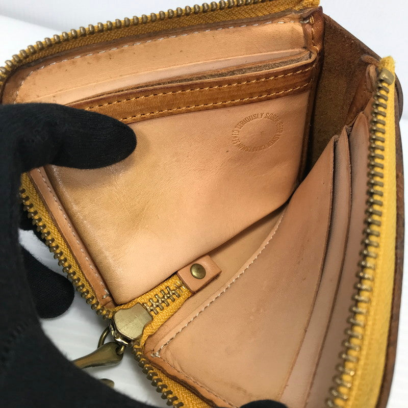 【中古品】【メンズ】 BEERBELLY ビアベリー SMALL ROUND WALLET スモール ラウンド ウォレット 二つ折り財布 200-260915-ki-10-tagh カラー：BROWN 万代Net店