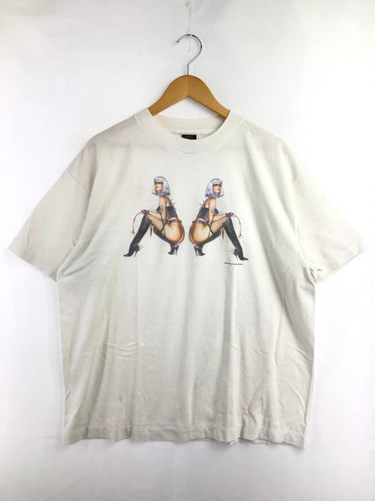 【中古美品】【メンズ】 SAINT MICHAEL セントマイケル × HAJIME SORAYAMA 空山基氏 25AW LADIES SRYM_SS TEE SM-HR1-0000-C78 プリントTシャツ 半袖Tシャツ 142-260920-na-02-tagh サイズ：L カラー：ホワイト 万代Net店