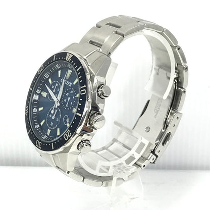 【中古品】【メンズ】 CITIZEN シチズン ECO-DRIVE CHRONOGRAPH BLUE DIAL H500-S064597 エコドライブ クロノグラフ 腕時計 時計 197-260915-ki-04-tagh カラー：シルバー/ネイビー 万代Net店