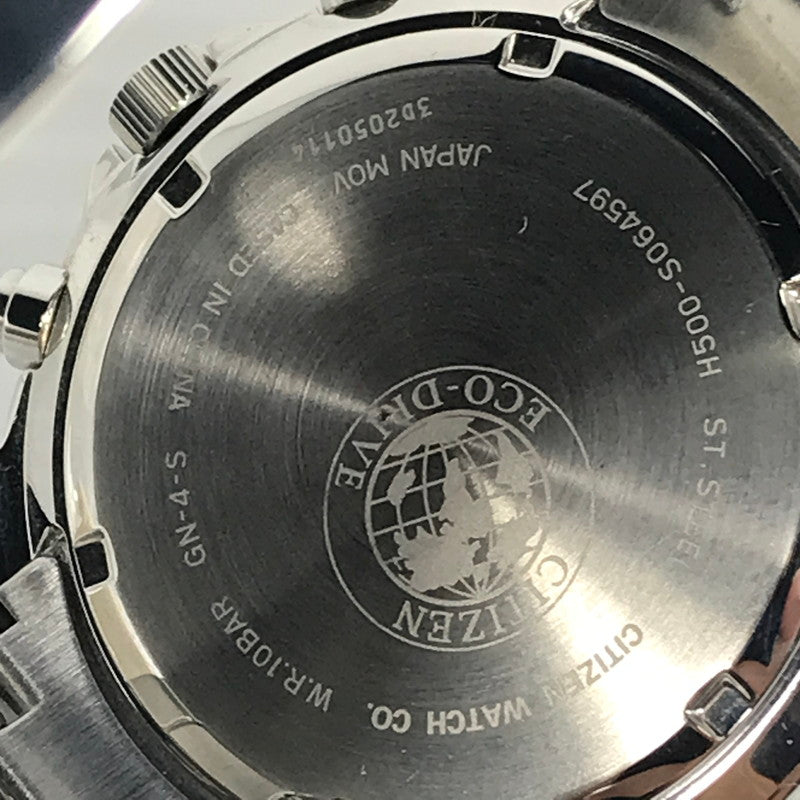 【中古品】【メンズ】 CITIZEN シチズン ECO-DRIVE CHRONOGRAPH BLUE DIAL H500-S064597 エコドライブ クロノグラフ 腕時計 時計 197-260915-ki-04-tagh カラー：シルバー/ネイビー 万代Net店