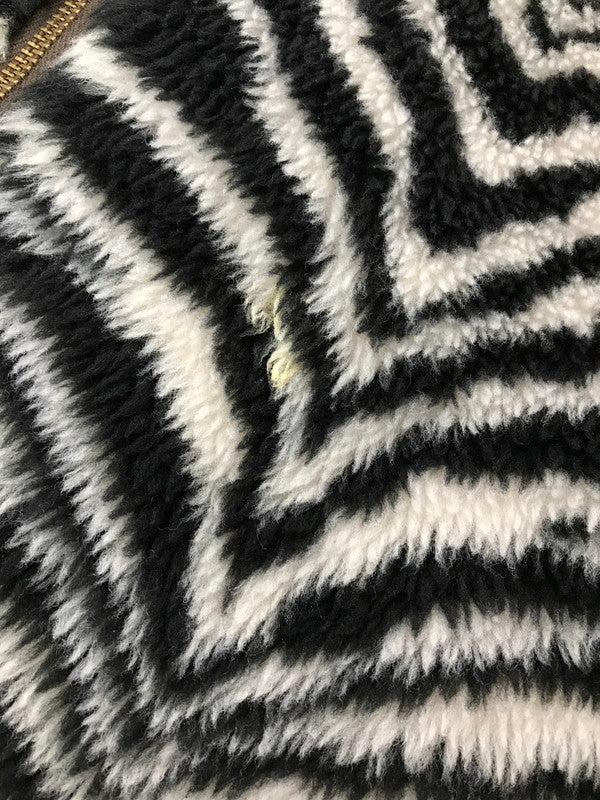 【現状渡し品】【メンズ】 STYLE EYES スタイル アイズ ZEBRA PATTERN FLEECE JACKET BLACK WHITE SE14506 ゼブラ パターン フリース ジャケット アウター 145-260917-rt-17-tagh サイズ：40 カラー：ブラック/ホワイト 万代Net店