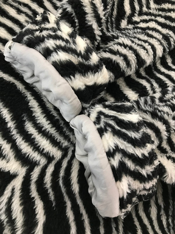 【現状渡し品】【メンズ】 STYLE EYES スタイル アイズ ZEBRA PATTERN FLEECE JACKET BLACK WHITE SE14506 ゼブラ パターン フリース ジャケット アウター 145-260917-rt-17-tagh サイズ：40 カラー：ブラック/ホワイト 万代Net店