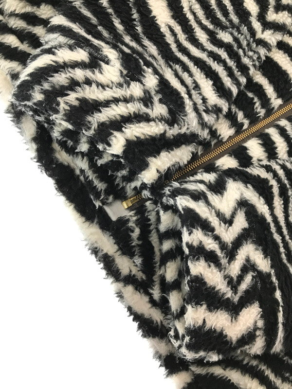 【現状渡し品】【メンズ】 STYLE EYES スタイル アイズ ZEBRA PATTERN FLEECE JACKET BLACK WHITE SE14506 ゼブラ パターン フリース ジャケット アウター 145-260917-rt-17-tagh サイズ：40 カラー：ブラック/ホワイト 万代Net店