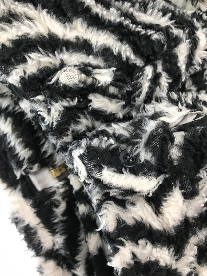 【現状渡し品】【メンズ】 STYLE EYES スタイル アイズ ZEBRA PATTERN FLEECE JACKET BLACK WHITE SE14506 ゼブラ パターン フリース ジャケット アウター 145-260917-rt-17-tagh サイズ：40 カラー：ブラック/ホワイト 万代Net店