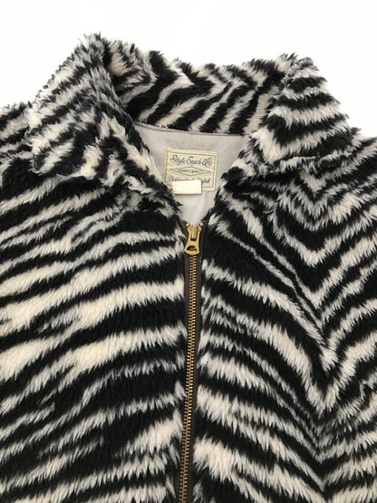 【現状渡し品】【メンズ】 STYLE EYES スタイル アイズ ZEBRA PATTERN FLEECE JACKET BLACK WHITE SE14506 ゼブラ パターン フリース ジャケット アウター 145-260917-rt-17-tagh サイズ：40 カラー：ブラック/ホワイト 万代Net店