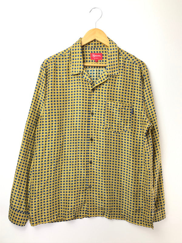 【中古品】【メンズ】 SUPREME シュプリーム 16FW CANE SILK SHIRT YELLOW ケーン シルク シャツ 長袖シャツ トップス 149-261001-rt-05-tagh サイズ：L カラー：イエロー 万代Net店