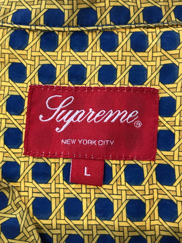 【中古品】【メンズ】 SUPREME シュプリーム 16FW CANE SILK SHIRT YELLOW ケーン シルク シャツ 長袖シャツ トップス 149-261001-rt-05-tagh サイズ：L カラー：イエロー 万代Net店