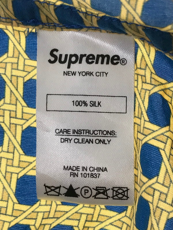 【中古品】【メンズ】 SUPREME シュプリーム 16FW CANE SILK SHIRT YELLOW ケーン シルク シャツ 長袖シャツ トップス 149-261001-rt-05-tagh サイズ：L カラー：イエロー 万代Net店
