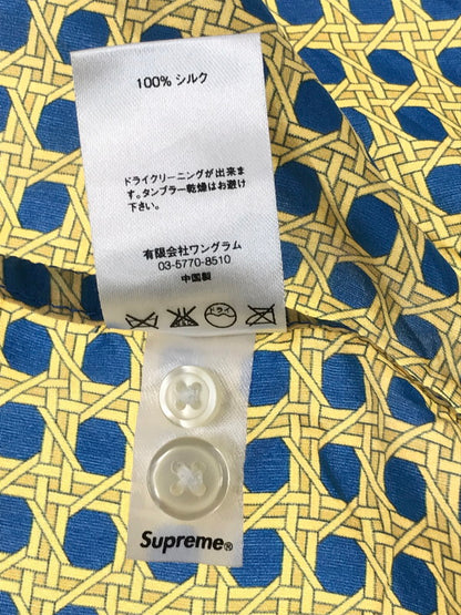 【中古品】【メンズ】 SUPREME シュプリーム 16FW CANE SILK SHIRT YELLOW ケーン シルク シャツ 長袖シャツ トップス 149-261001-rt-05-tagh サイズ：L カラー：イエロー 万代Net店