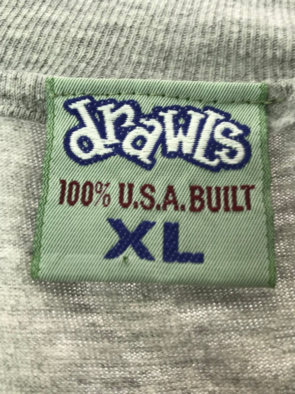 【現状渡し品】【メンズ】 DRAWLS ドロールズ 90'S MONEY T-SHIRT 90年代 ロゴ Tシャツ 半袖Tシャツ 146-260912-na-23-tagh サイズ：XL カラー：グレー 万代Net店