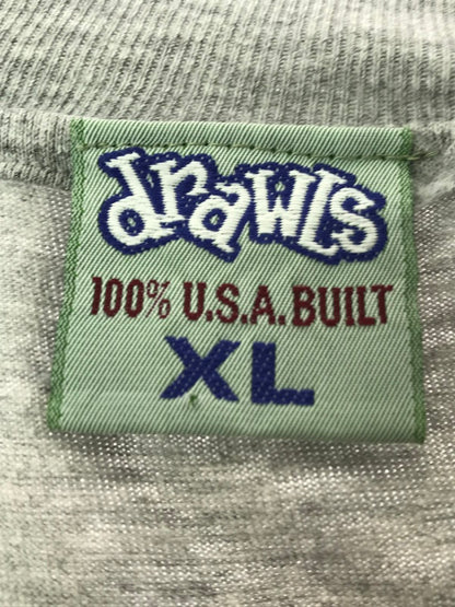 【現状渡し品】【メンズ】 DRAWLS ドロールズ 90'S MONEY T-SHIRT 90年代 ロゴ Tシャツ 半袖Tシャツ 146-260912-na-23-tagh サイズ：XL カラー：グレー 万代Net店
