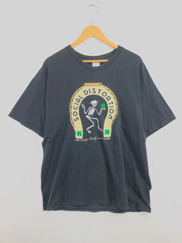 【現状渡し品】【メンズ】 USED SOCIAL DISTORTION TENNESSEE RIVER BAND T-SHIRT ソーシャル ディストーション テネシーリバー バンド Tシャツ 半袖Tシャツ 146-260912-na-21-tagh サイズ：XL カラー：ブラック 万代Net店