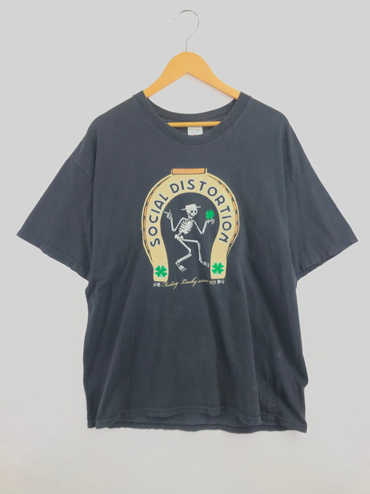 【現状渡し品】【メンズ】 USED SOCIAL DISTORTION TENNESSEE RIVER BAND T-SHIRT ソーシャル ディストーション テネシーリバー バンド Tシャツ 半袖Tシャツ 146-260912-na-21-tagh サイズ：XL カラー：ブラック 万代Net店