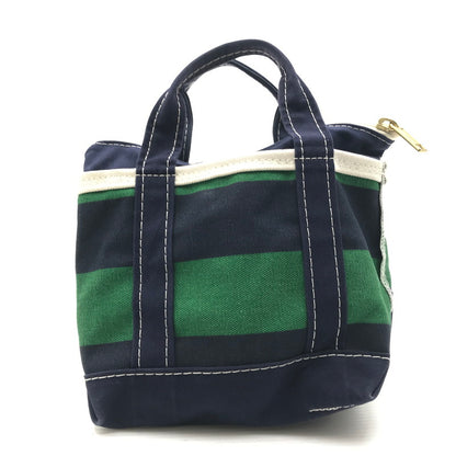 【現状渡し品】【メンズ】 L.L.BEAN エルエルビーン BOAT AND TOTE MINI USA製 ボート アンド トート ミニ バッグ ハンドバッグ カバン 188-260927-na-08-tagh カラー：ネイビー/グリーン 万代Net店