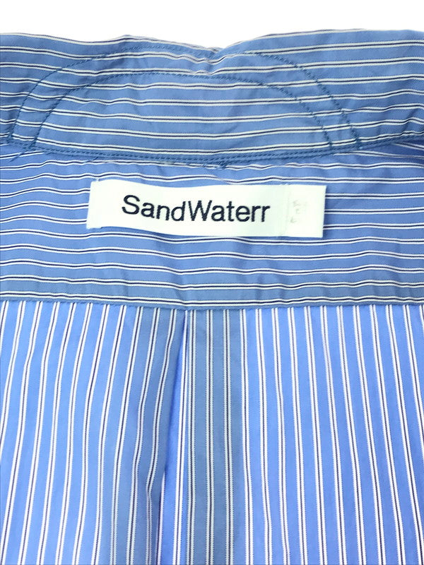 【中古品】【メンズ】 SANDWATERR サンドウォーター 25SS COTTON BROAD STRIPE RESEARCHED B.D.SHIRT SW-S0651 コットン ブロード ストライプ シャツ4 140-260917-rt-06-tagh サイズ：3 カラー：ブルー 万代Net店