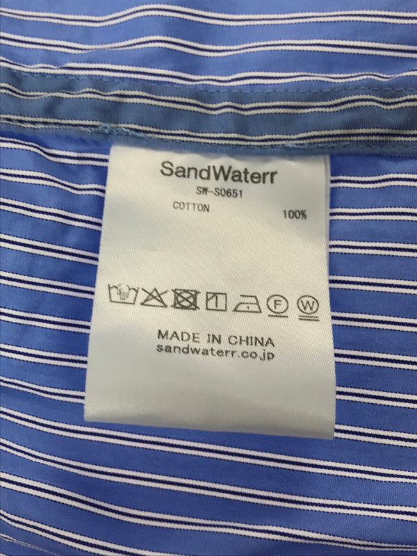 【中古品】【メンズ】 SANDWATERR サンドウォーター 25SS COTTON BROAD STRIPE RESEARCHED B.D.SHIRT SW-S0651 コットン ブロード ストライプ シャツ4 140-260917-rt-06-tagh サイズ：3 カラー：ブルー 万代Net店