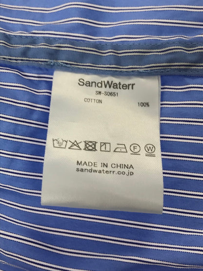 【中古品】【メンズ】 SANDWATERR サンドウォーター 25SS COTTON BROAD STRIPE RESEARCHED B.D.SHIRT SW-S0651 コットン ブロード ストライプ シャツ4 140-260917-rt-06-tagh サイズ：3 カラー：ブルー 万代Net店