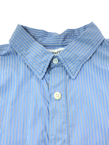 【中古品】【メンズ】 SANDWATERR サンドウォーター 25SS COTTON BROAD STRIPE RESEARCHED B.D.SHIRT SW-S0651 コットン ブロード ストライプ シャツ4 140-260917-rt-06-tagh サイズ：3 カラー：ブルー 万代Net店