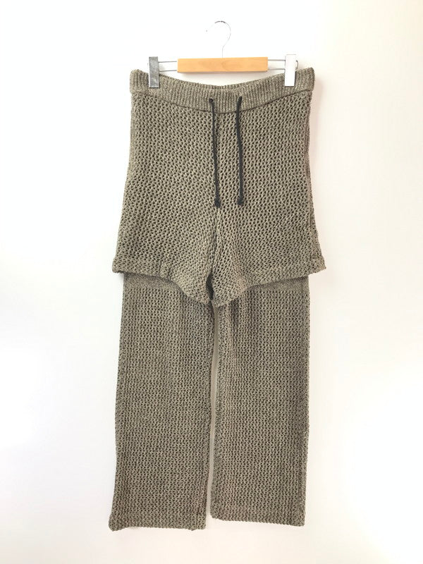 【中古品】【メンズ】 ANDER アンダー NONSAPIENS SILK MESH LAYER PANTS BROWN シルク メッシュ レイヤー パンツ ボトムス 151-260917-rt-22-tagh サイズ：不明 下記参照 カラー：ブラウン 万代Net店