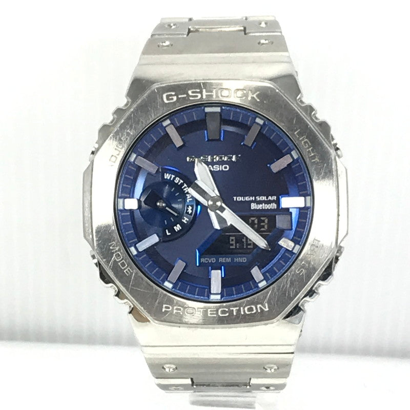 【中古品】【メンズ】 G-SHOCK ジーショック FULL METAL 2100 SERIES GM-B2100AD-2AJFア フルメタル 2100 シリーズ アナデジ腕時計 時計 196-260915-ki-02-tagh カラー：シルバー/ブルー 万代Net店