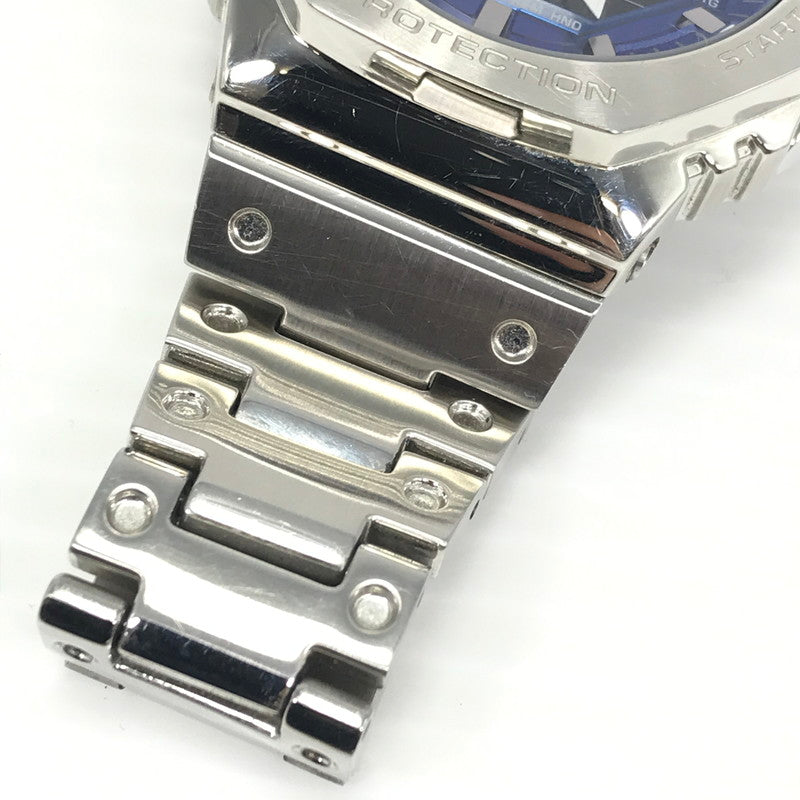 【中古品】【メンズ】 G-SHOCK ジーショック FULL METAL 2100 SERIES GM-B2100AD-2AJFア フルメタル 2100 シリーズ アナデジ腕時計 時計 196-260915-ki-02-tagh カラー：シルバー/ブルー 万代Net店