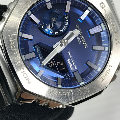 【中古品】【メンズ】 G-SHOCK ジーショック FULL METAL 2100 SERIES GM-B2100AD-2AJFア フルメタル 2100 シリーズ アナデジ腕時計 時計 196-260915-ki-02-tagh カラー：シルバー/ブルー 万代Net店