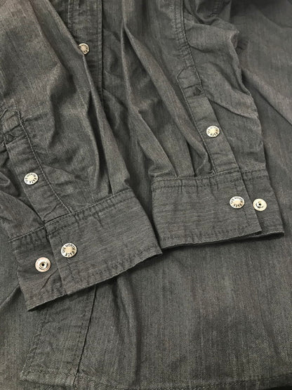 【中古品】【メンズ】 THE NORTH FACE ザ・ノースフェイス L/S NYLON DENIM NUPTSE SHIRT NR72130 ナイロン デニム ヌプシ シャツ 長袖シャツ トップス 144-260917-rt-05-tagh サイズ：L カラー：ブラック 万代Net店
