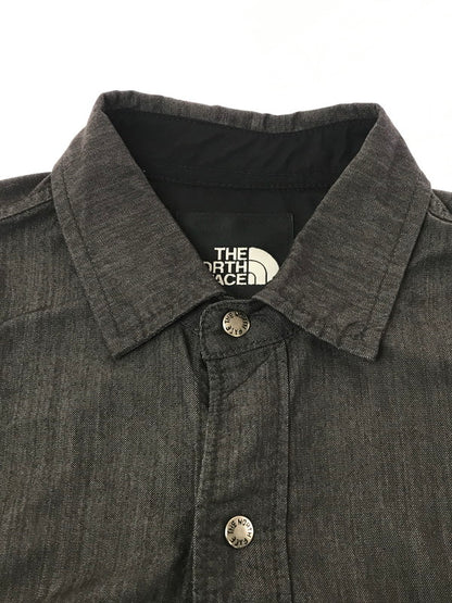 【中古品】【メンズ】 THE NORTH FACE ザ・ノースフェイス L/S NYLON DENIM NUPTSE SHIRT NR72130 ナイロン デニム ヌプシ シャツ 長袖シャツ トップス 144-260917-rt-05-tagh サイズ：L カラー：ブラック 万代Net店